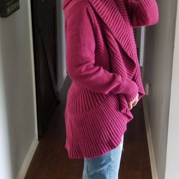 🧥 KNITTED WATERFALL LAPEL OPEN CARDIGAN - Picture 10 of 12